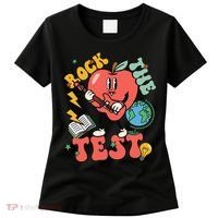 Rock The Test Apple Teacher Appreciation Teacher Graduation Women's T-Shirt thumb 0