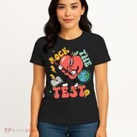 Rock The Test Apple Teacher Appreciation Teacher Graduation Women's T-Shirt thumb 4