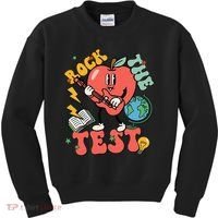 Rock The Test Apple Teacher Appreciation Teacher Graduation Kids Sweatshirt thumb 0