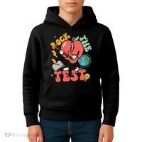 Rock The Test Apple Teacher Appreciation Teacher Graduation Kids Hoodie thumb 4