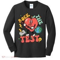 Rock The Test Apple Teacher Appreciation Teacher Graduation Kids Long Sleeve Shirt thumb 0