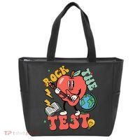 Rock The Test Apple Teacher Appreciation Teacher Graduation Tote Bag thumb 0