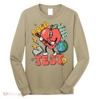 Rock The Test Apple Teacher Appreciation Teacher Graduation Long Sleeve Shirt thumb 0