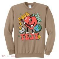 Rock The Test Apple Teacher Appreciation Teacher Graduation Sweatshirt thumb 0