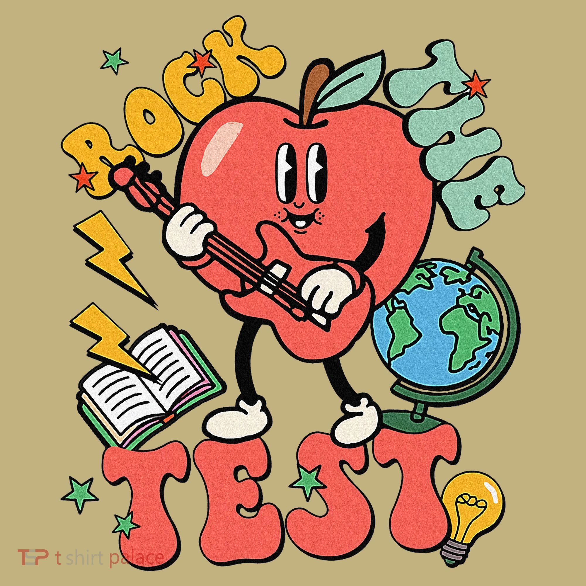 Rock The Test Apple Teacher Appreciation Teacher Graduation Sweatshirt