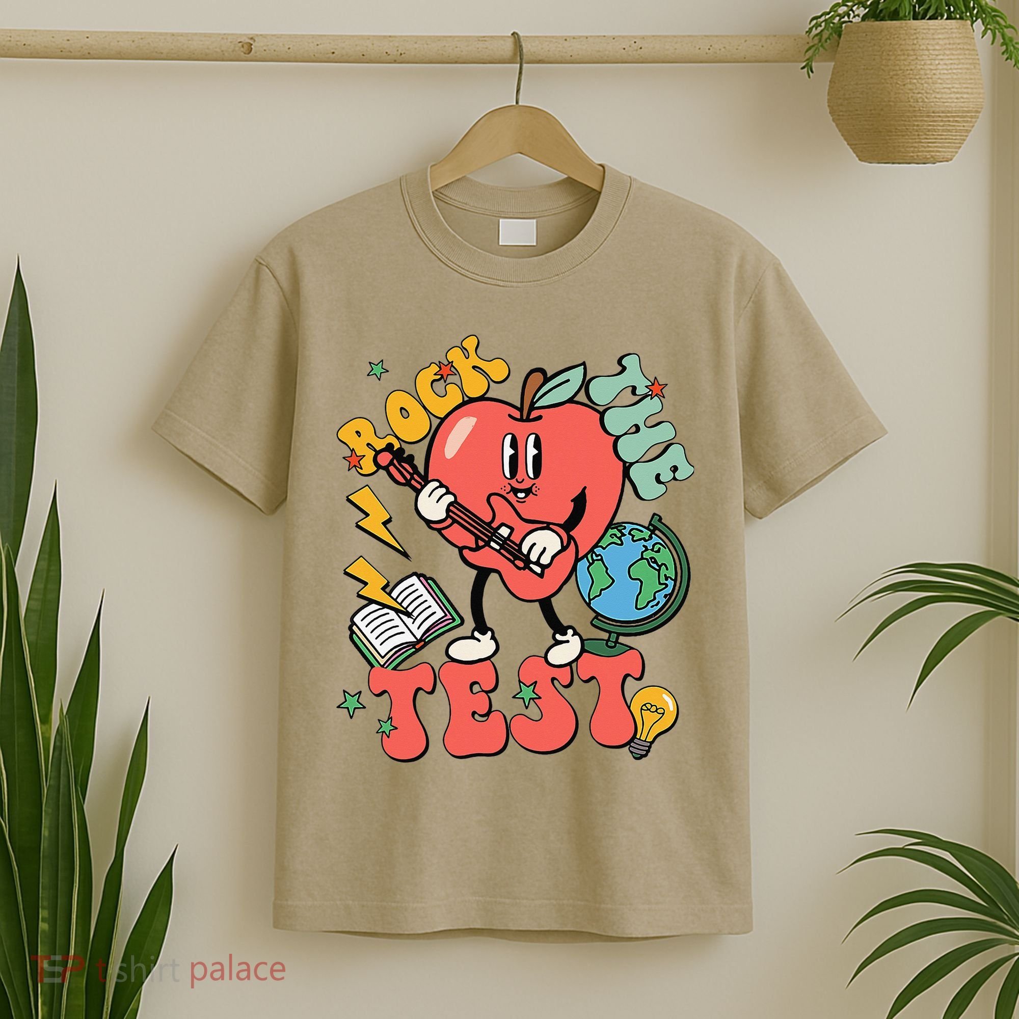 Rock The Test Apple Teacher Appreciation Teacher Graduation T-Shirt