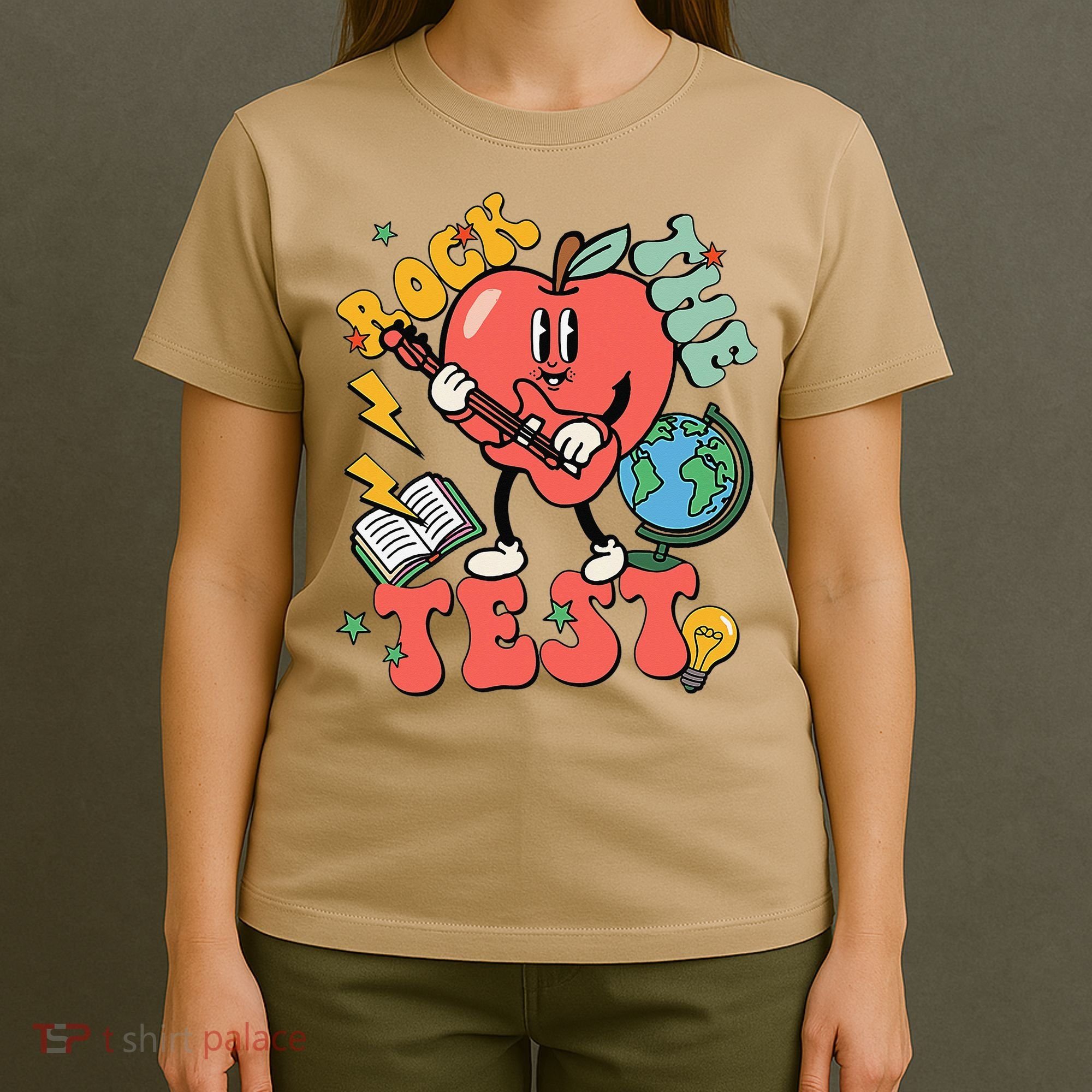 Rock The Test Apple Teacher Appreciation Teacher Graduation T-Shirt