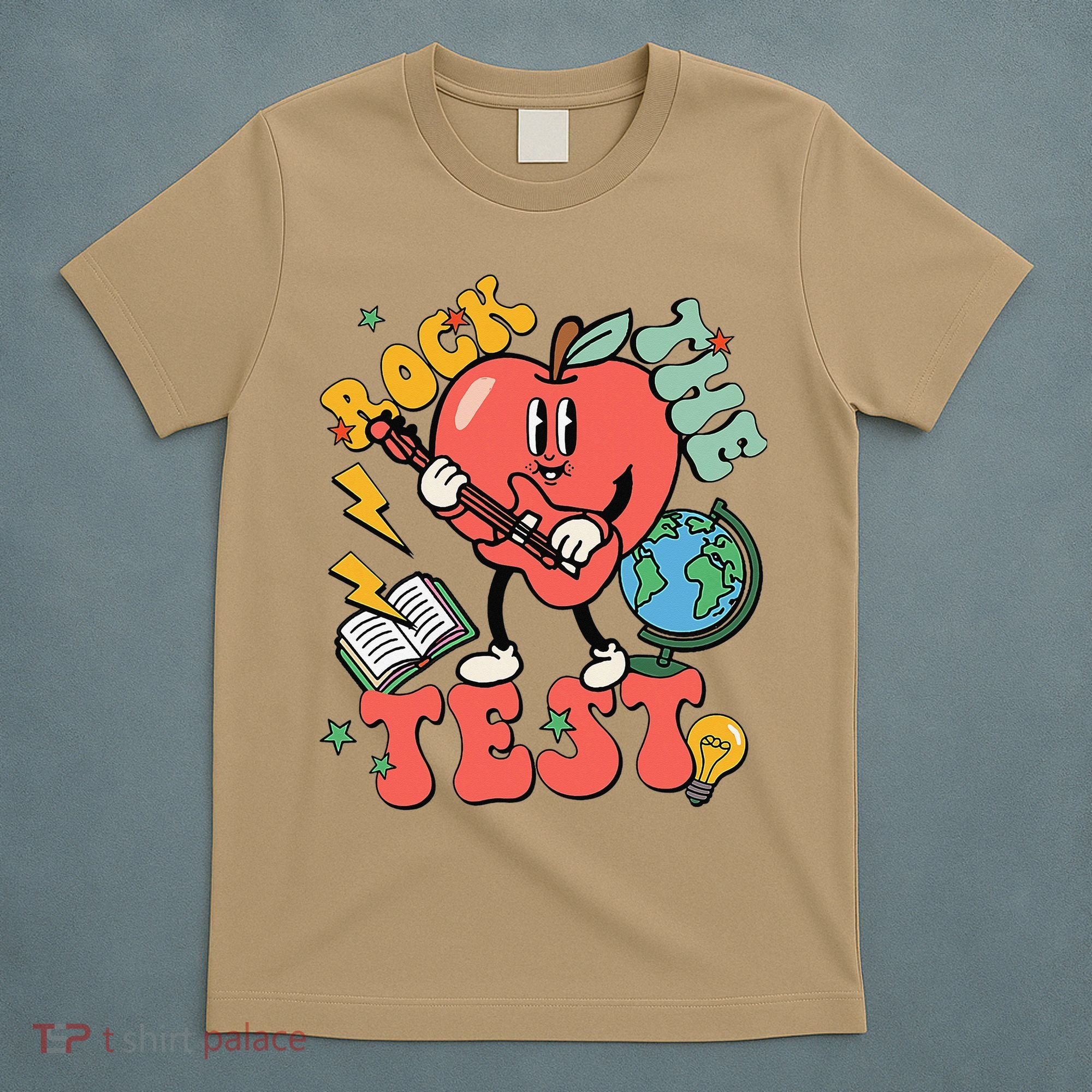 Rock The Test Apple Teacher Appreciation Teacher Graduation T-Shirt