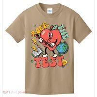 Rock The Test Apple Teacher Appreciation Teacher Graduation Kids T-Shirt thumb 0