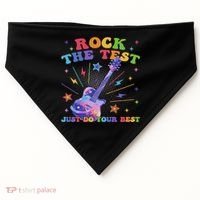 Rock The Test Testing Day Teacher Student Just Do Your Best USA-Made Doggie Bandana thumb 0