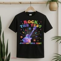 Rock The Test Testing Day Teacher Student Just Do Your Best T-Shirt thumb 2
