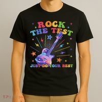 Rock The Test Testing Day Teacher Student Just Do Your Best T-Shirt thumb 3