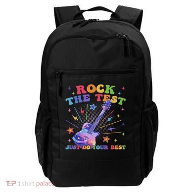 Rock The Test Testing Day Teacher Student Just Do Your Best Backpack