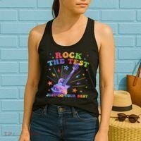 Rock The Test Testing Day Teacher Student Just Do Your Best Women's Tank Top thumb 2