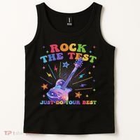 Rock The Test Testing Day Teacher Student Just Do Your Best Tank Top thumb 2