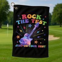 Rock The Test Testing Day Teacher Student Just Do Your Best Golf Towel thumb 1