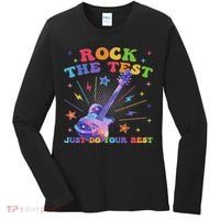 Rock The Test Testing Day Teacher Student Just Do Your Best Women's Long Sleeve Shirt thumb 0