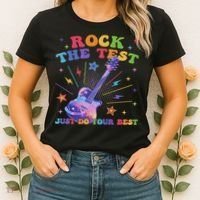 Rock The Test Testing Day Teacher Student Just Do Your Best Women's T-Shirt thumb 2