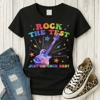 Rock The Test Testing Day Teacher Student Just Do Your Best Women's T-Shirt thumb 3