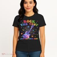 Rock The Test Testing Day Teacher Student Just Do Your Best Women's T-Shirt thumb 4