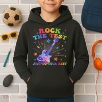 Rock The Test Testing Day Teacher Student Just Do Your Best Kids Hoodie thumb 2