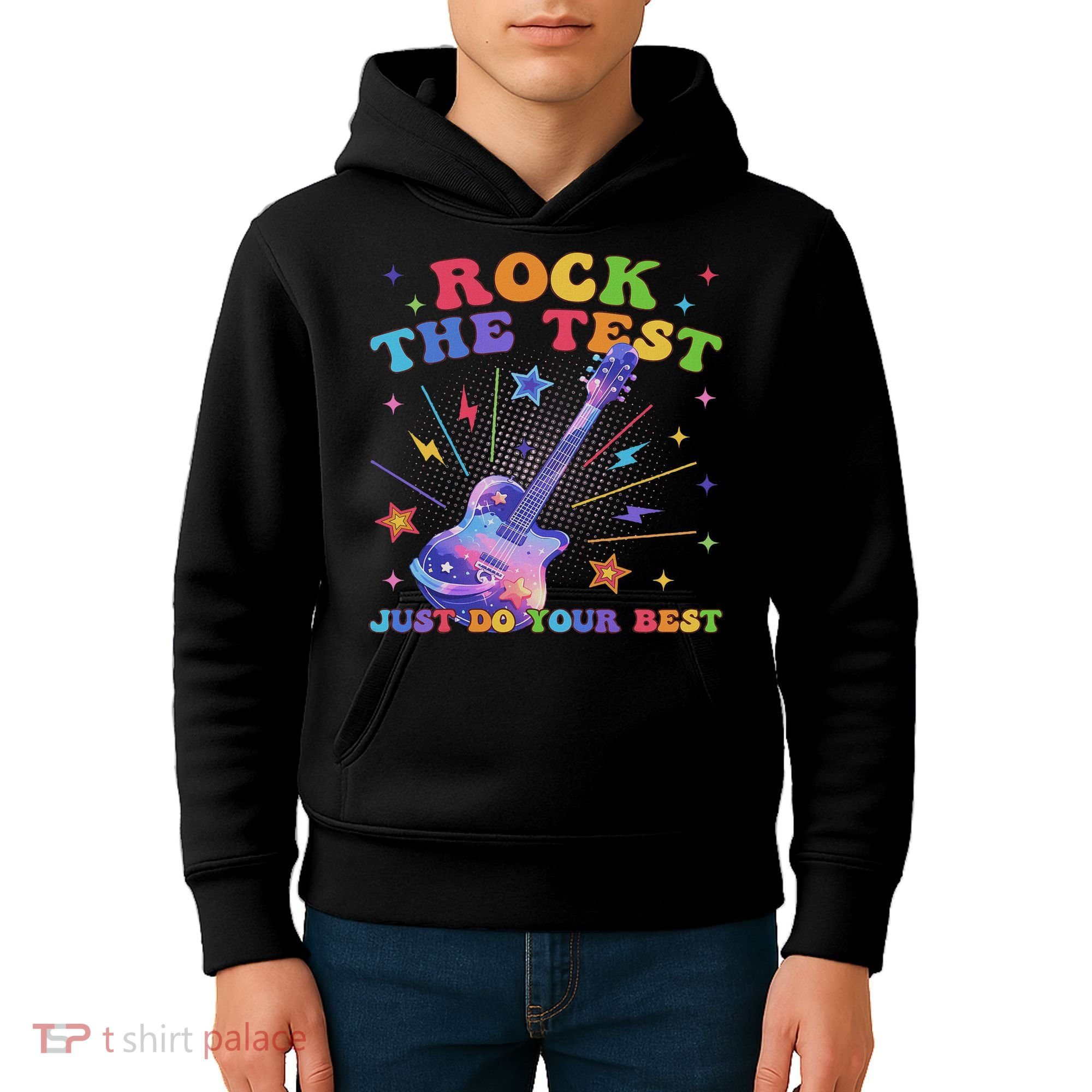 Rock The Test Testing Day Teacher Student Just Do Your Best Kids Hoodie