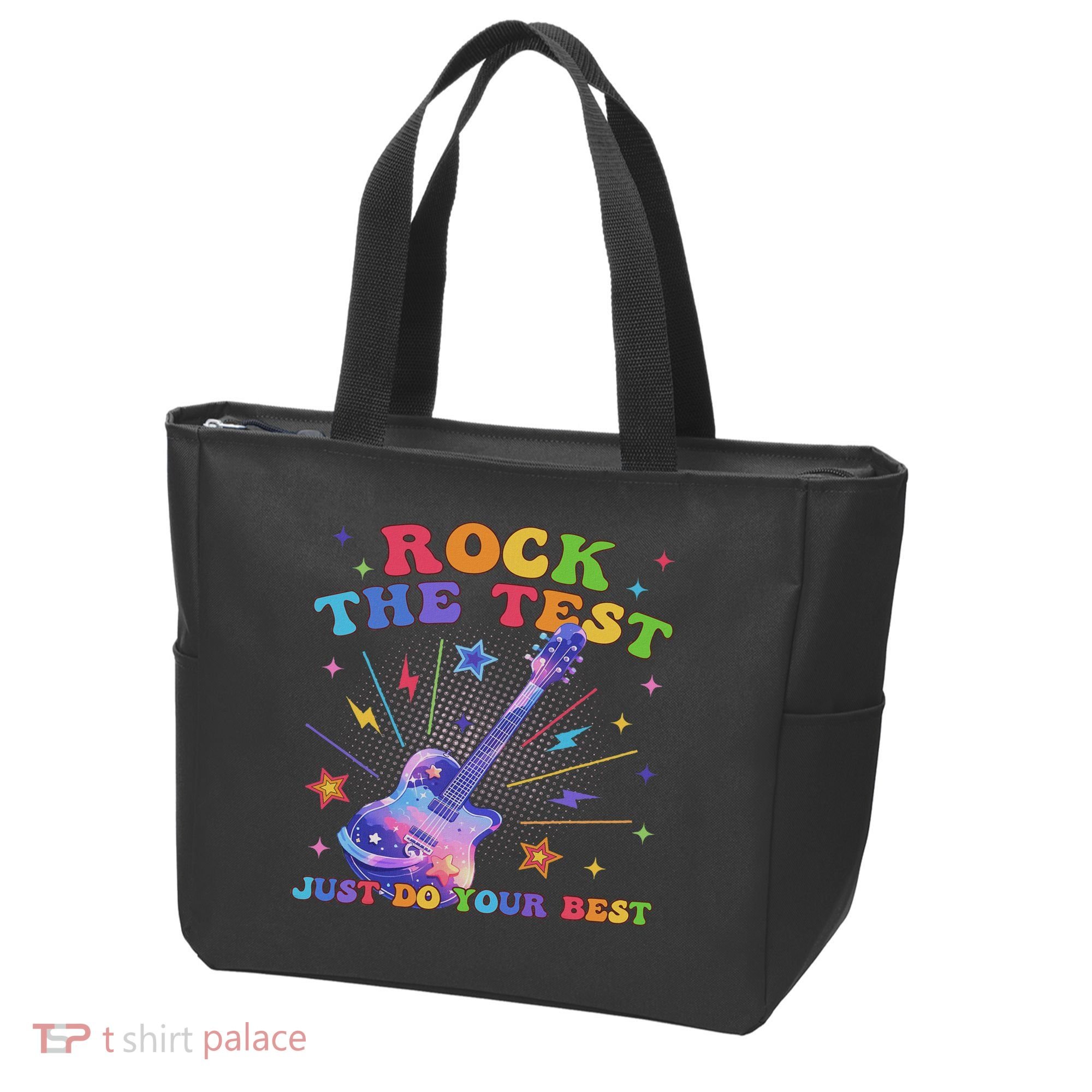 Rock The Test Testing Day Teacher Student Just Do Your Best Tote Bag