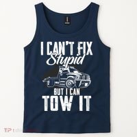 Rollback Tow Truck I CanT Fix Stupid But I Can Tow It Tank Top thumb 2