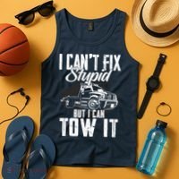 Rollback Tow Truck I CanT Fix Stupid But I Can Tow It Tank Top thumb 4