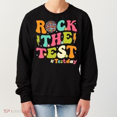 Rock The Test Testing Day Retro Motivational Women's Sweatshirt