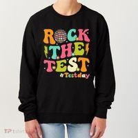 Rock The Test Testing Day Retro Motivational Women's Sweatshirt thumb 0