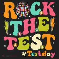 Rock The Test Testing Day Retro Motivational Women's Sweatshirt thumb 2