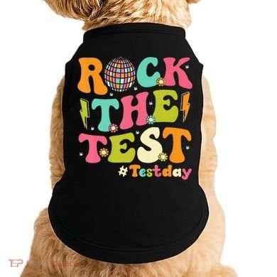 Rock The Test Testing Day Retro Motivational Doggie Tank