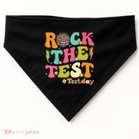 Rock The Test Testing Day Retro Motivational USA-Made Doggie Bandana thumb 0