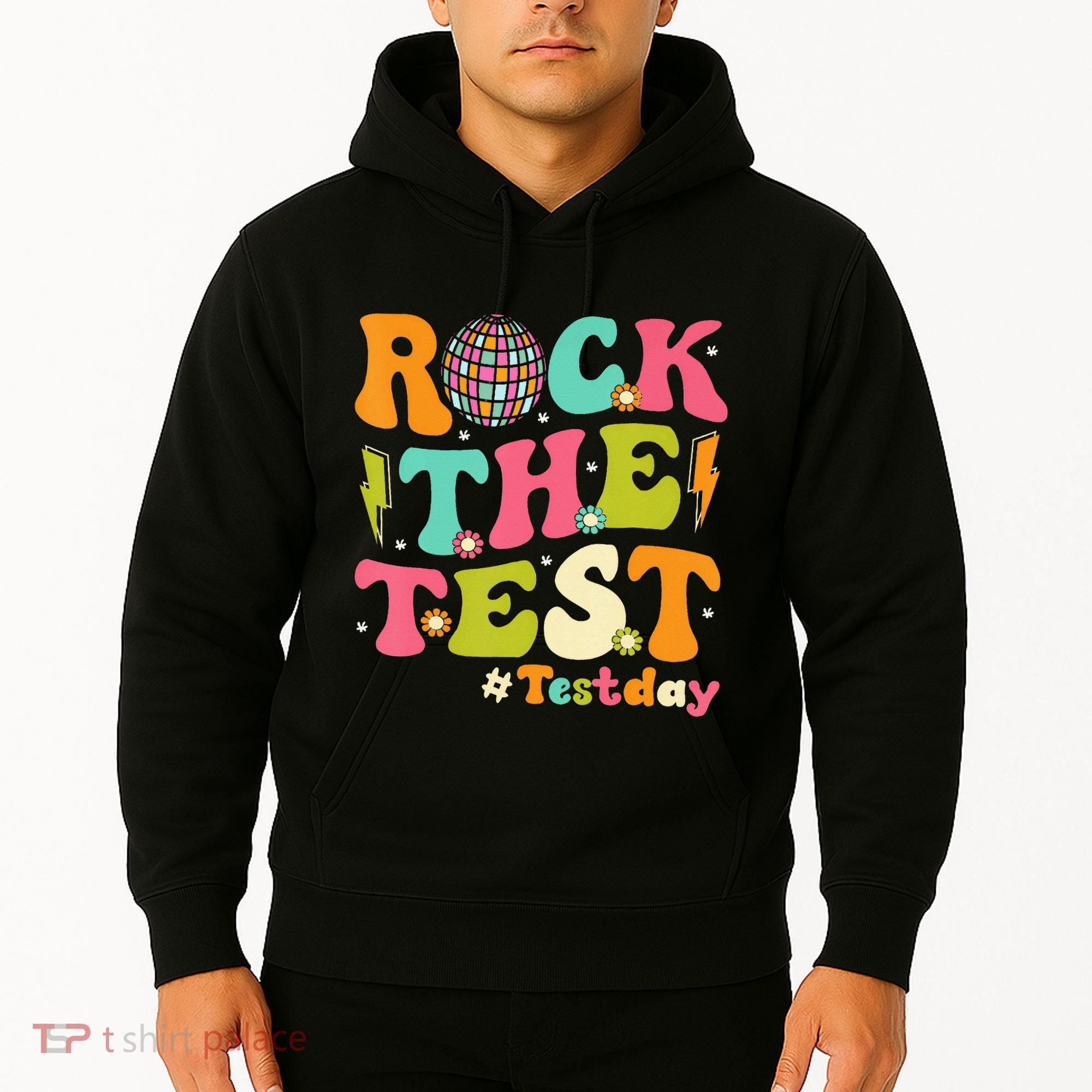 Rock The Test Testing Day Retro Motivational Hoodie