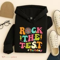 Rock The Test Testing Day Retro Motivational Hoodie thumb 4