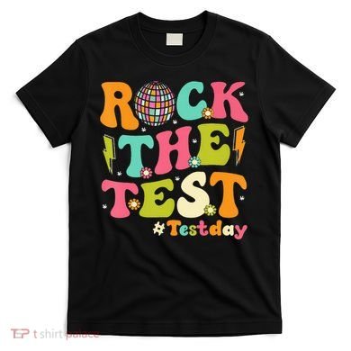 Rock The Test Testing Day Retro Motivational T-Shirt