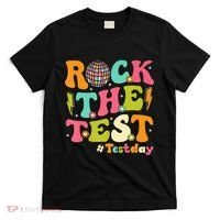 Rock The Test Testing Day Retro Motivational T-Shirt thumb 0