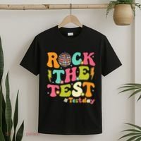 Rock The Test Testing Day Retro Motivational T-Shirt thumb 2