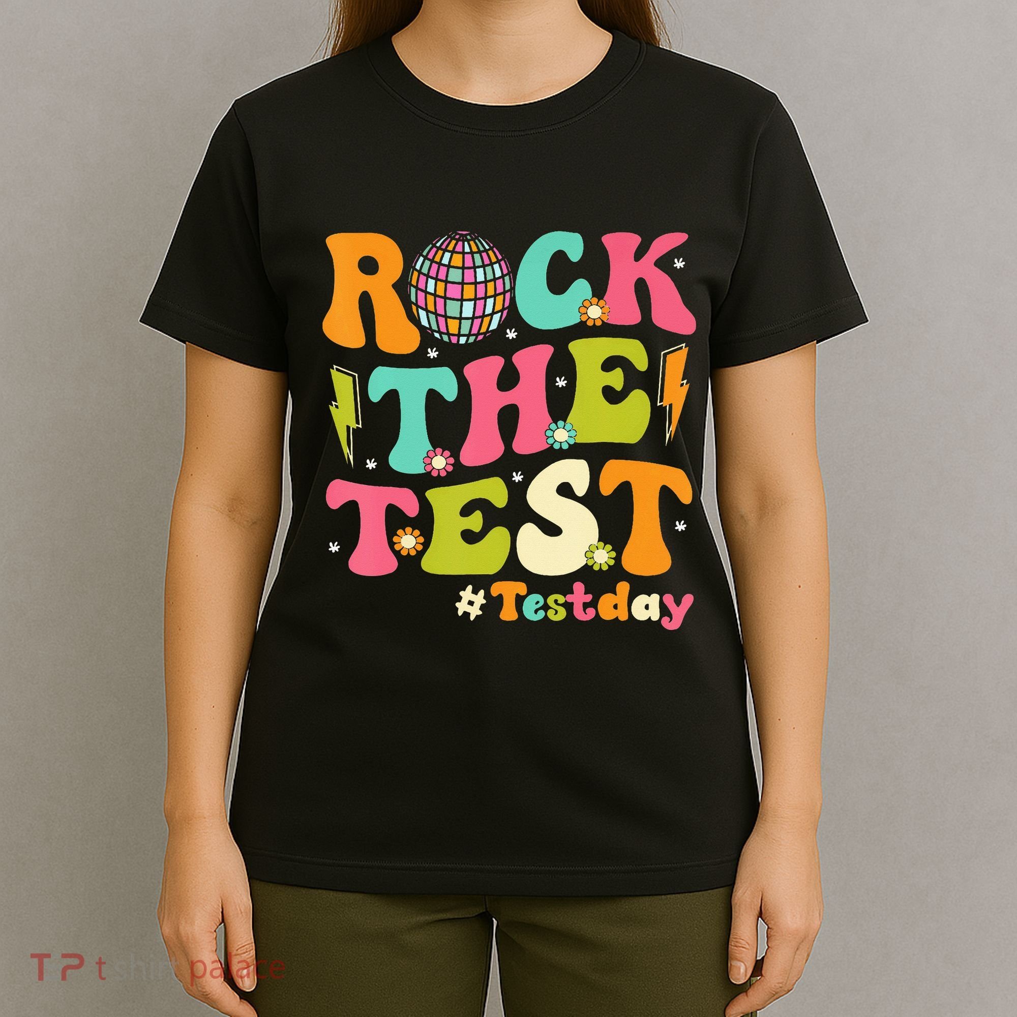 Rock The Test Testing Day Retro Motivational T-Shirt