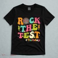 Rock The Test Testing Day Retro Motivational T-Shirt thumb 5