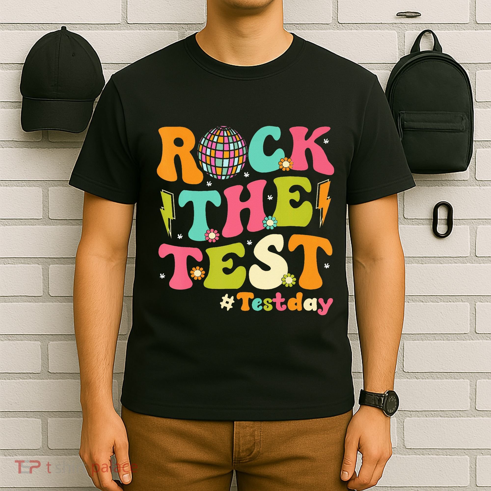 Rock The Test Testing Day Retro Motivational T-Shirt