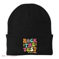 Rock The Test Testing Day Retro Motivational Beanie thumb 0