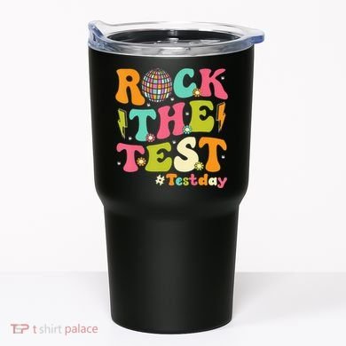 Rock The Test Testing Day Retro Motivational Tumbler