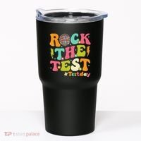 Rock The Test Testing Day Retro Motivational Tumbler thumb 0
