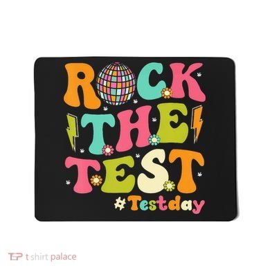 Rock The Test Testing Day Retro Motivational Mousepad
