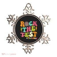Rock The Test Testing Day Retro Motivational Ornament thumb 0
