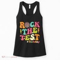 Rock The Test Testing Day Retro Motivational Women's Tank Top thumb 0
