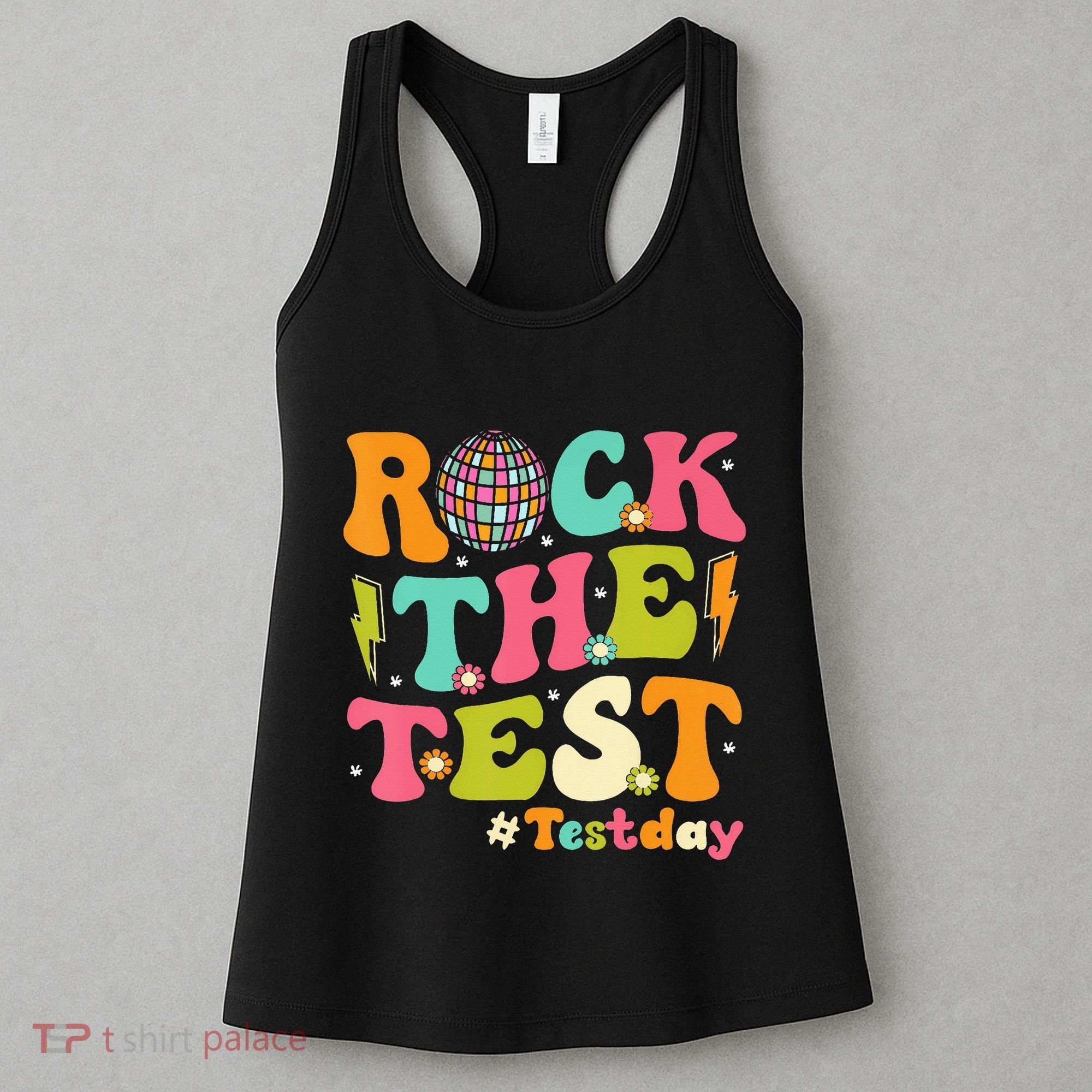 Rock The Test Testing Day Retro Motivational Women's Tank Top
