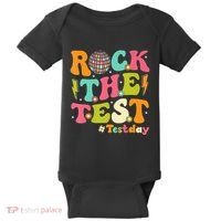 Rock The Test Testing Day Retro Motivational Baby Bodysuit thumb 0
